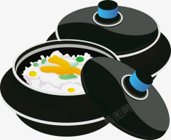 黑色煲汤锅素材