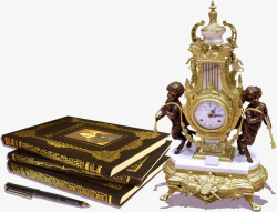 欧式书籍钟表欧式花纹素材