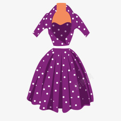 紫色女士裙子长裙素材