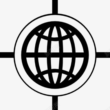 地理定位符号世界网格图标图标