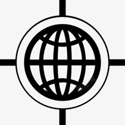 SEM的目标地理定位符号世界网格图标高清图片