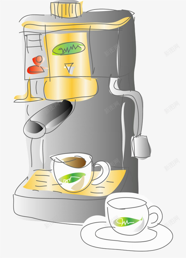 立体咖啡机png免抠素材_新图网 https://ixintu.com 咖啡 手绘 机器 饮品 饮料