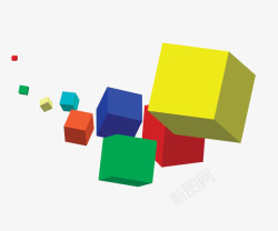 抽象盒子悬浮立方体高清图片