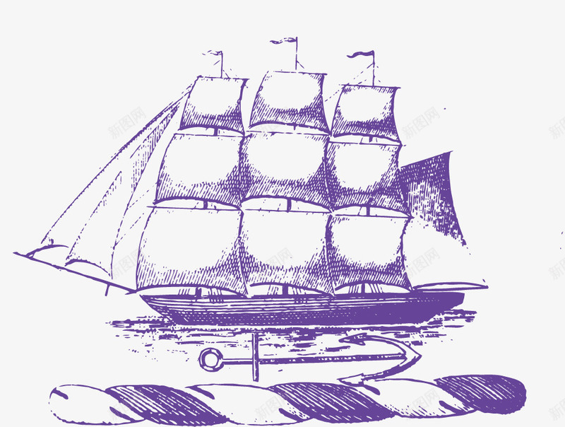 复古帆船png免抠素材_新图网 https://ixintu.com 古典帆船图片 复古帆船 帆船 帆船剪纸素材