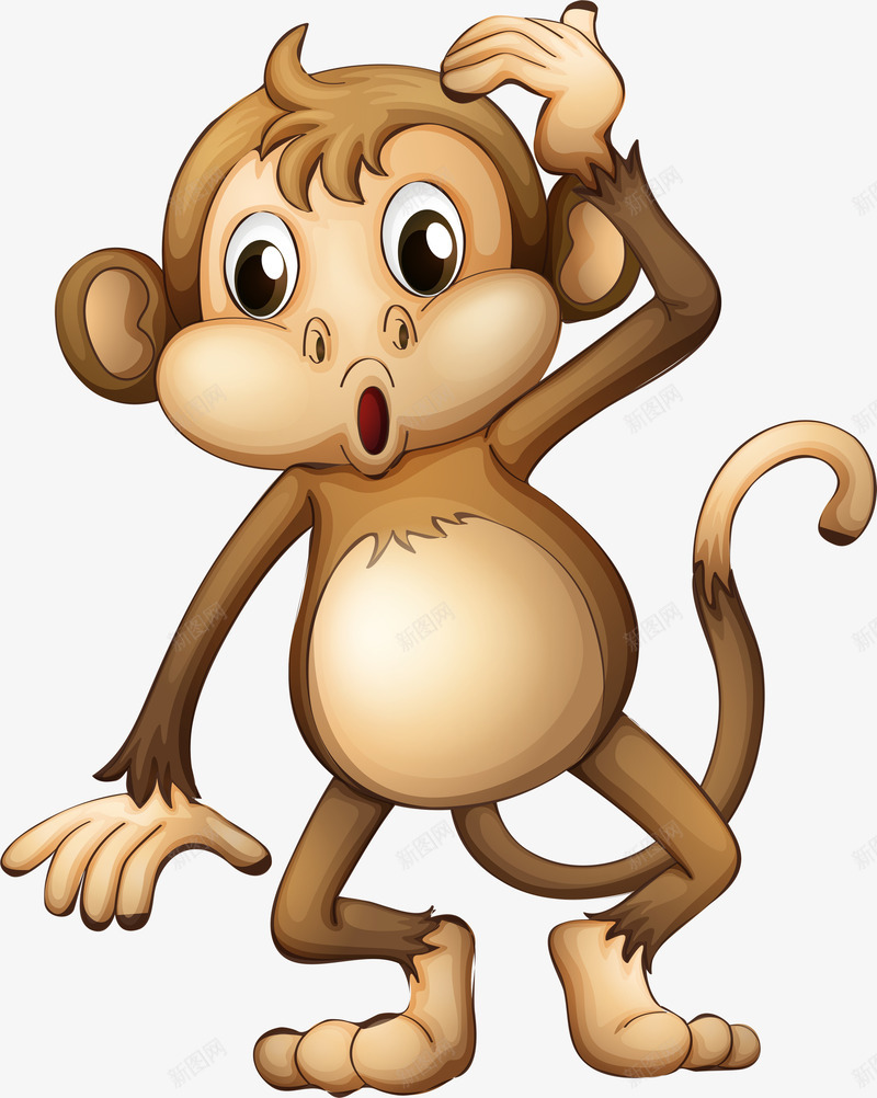 卡通小猴子png免抠素材_新图网 https://ixintu.com monkey 动物 动物园 卡通 小动物 猴子