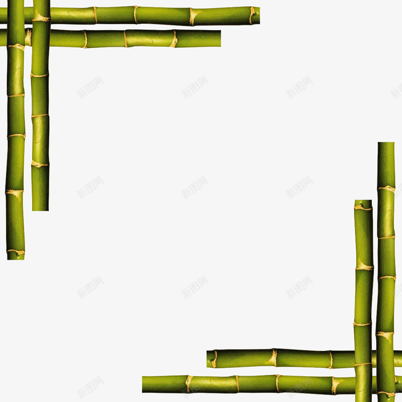 竹子边框png免抠素材_新图网 https://ixintu.com 实物 植物 竹子 竹子边框 纹理 绿色