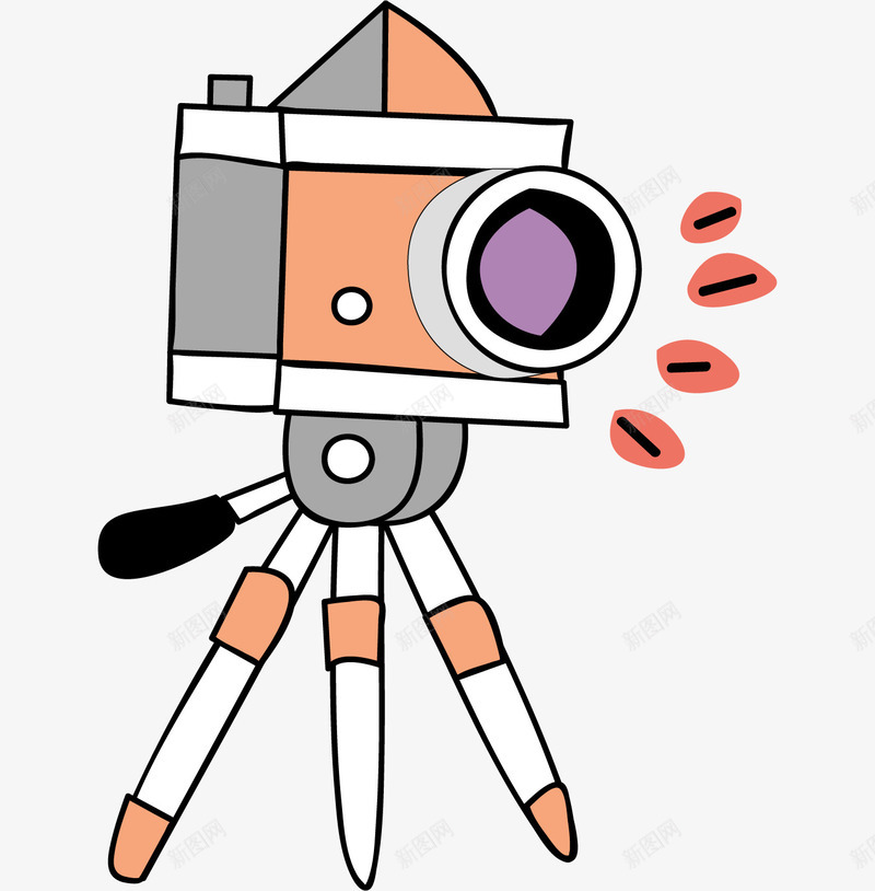 卡通照相机png免抠素材_新图网 https://ixintu.com 儿童插画 创意插画 单反 卡通照相机 可爱相机 手绘拍立得 相机