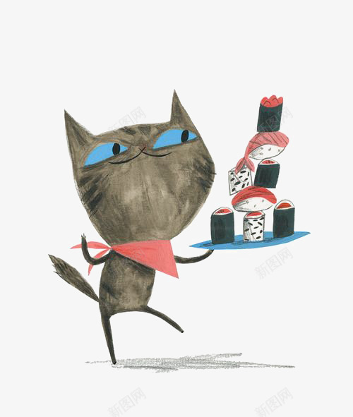 棕色猫咪png免抠素材_新图网 https://ixintu.com 卡通猫咪 寿司 小猫咪 手绘猫咪 猫咪插画