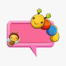立体蜜蜂卡通动物边框对话框高清图片