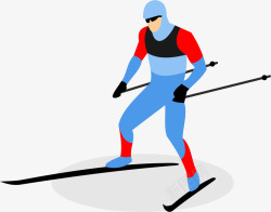 冬天男人卡通滑雪的男人矢量图高清图片