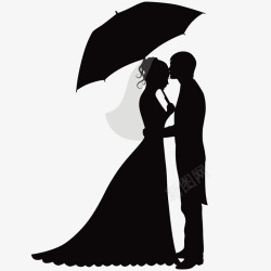 黑白婚纱浪漫情侣人物高清图片