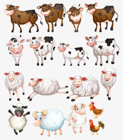 哺乳动物合集奶牛绵羊动物合集高清图片