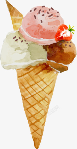 卡通冷饮冰淇淋插画素材