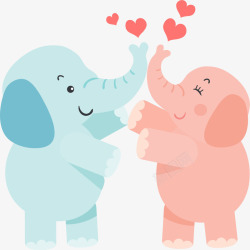 爱心小象情人节可爱爱心小象高清图片