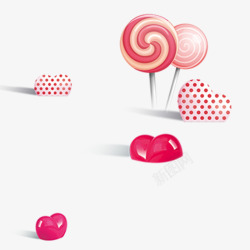 粉色纹理棒棒糖元素素材