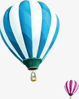 蓝色热气球海报背景七夕情人节素材
