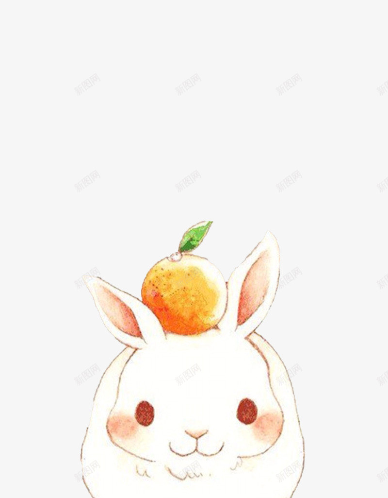 头顶橙子Q萌小兔子png免抠素材_新图网 https://ixintu.com 2023 兔 兔子简笔画 兔宝宝 兔年 动物 可爱插画 橙子 水果