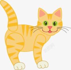 橘色的花色卡通小猫素材