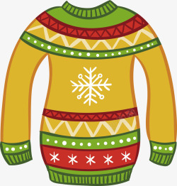 圣诞节温暖雪花装饰圣诞毛衣矢量图高清图片