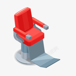 椅子理发红色凳子矢量图素材