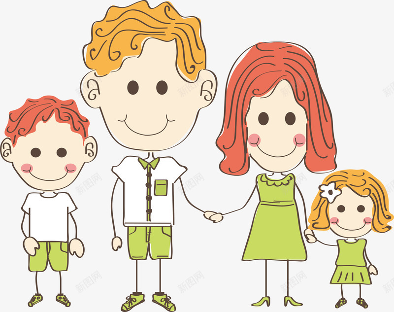 幸福的一家人png免抠素材_新图网 https://ixintu.com 一家人 人物 人物插画 儿童插画 卡通插画 家庭 幸福 矢量人物