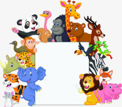 动物文本框白板文本框旁的动物高清图片