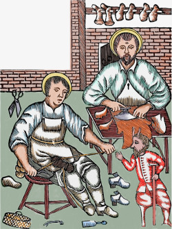 中世纪皮鞋鞋匠素材