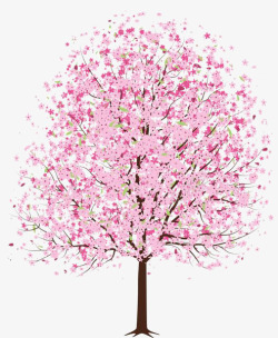 树卡通树彩树树干树枝粉色桃花树高清图片