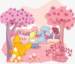 大森林生物世界儿童插画高清图片