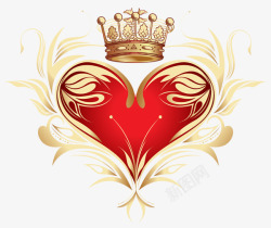 皇冠与心的情人节素材