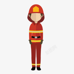 消防服装消防战士扁平化矢量图高清图片