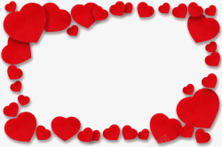 浪漫草莓与爱心边框红色浪漫爱心装饰边框高清图片