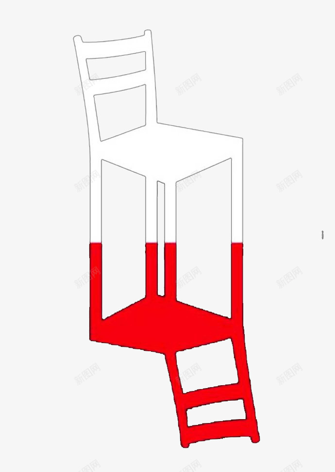 白红椅子png免抠素材_新图网 https://ixintu.com 平面 椅子 白红 简约