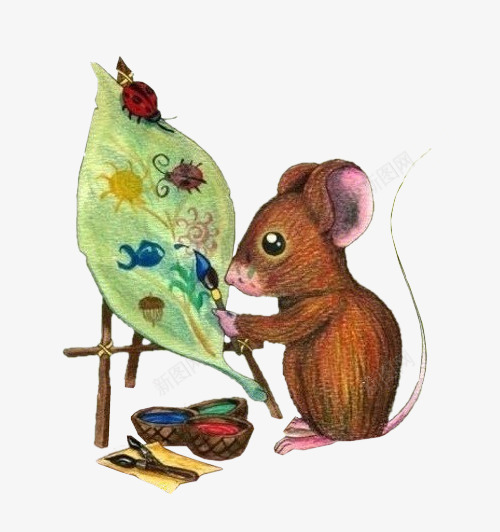 画花朵的老鼠png免抠素材_新图网 https://ixintu.com 可爱 打地鼠 涂颜色 漫画 画画 老鼠动物鼠野生动物卡通老鼠卡通动物卡通 色盘 花朵 颜色