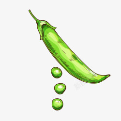 绿色市场认证标志食品卡通手绘创意豆子矢量图高清图片