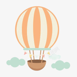 橙色热气球卡通热气球高清图片