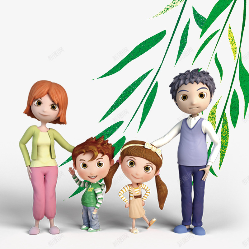 温馨一家人png免抠素材_新图网 https://ixintu.com 卡通 家庭 彩色 海报装饰