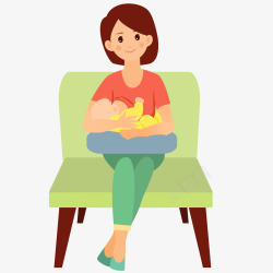 宝宝喂奶的正确姿势妈妈哺乳宝宝插画矢量图高清图片