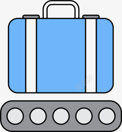 蓝色旅游行李运输带素材