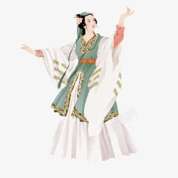 手绘七夕织女素材