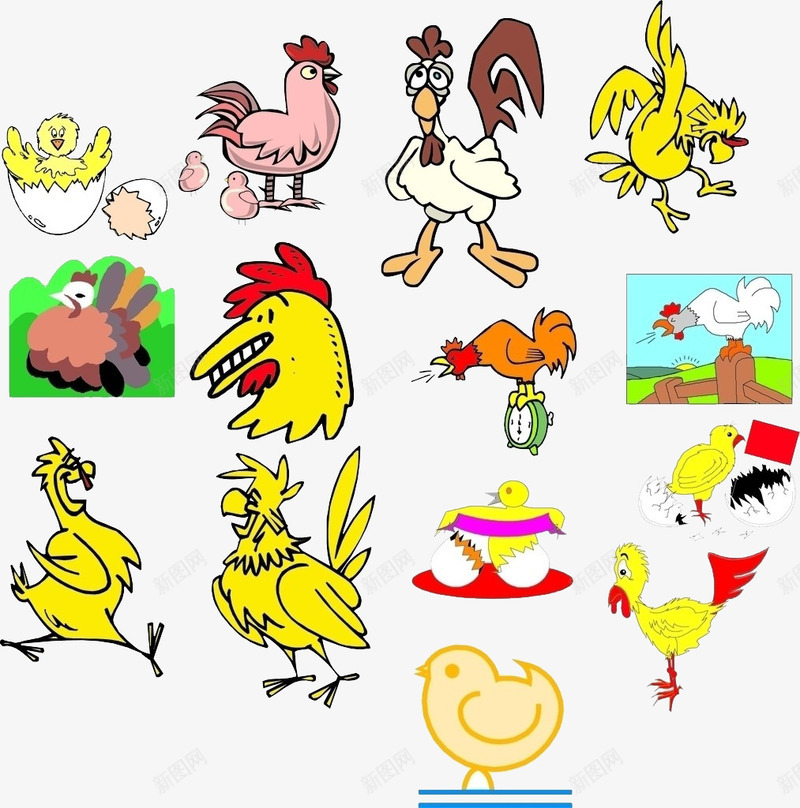 多种多样的小鸡png免抠素材_新图网 https://ixintu.com 卡通 多种多样 多颜色 小鸡