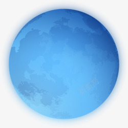 水彩月球手绘蓝色月亮图高清图片