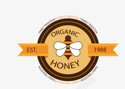 蜜蜂丝带复古小蜜蜂丝带超市促销标签高清图片
