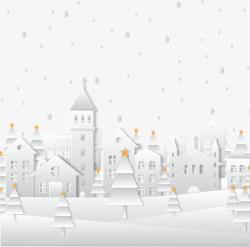 雪城卡通立体城市雪景高清图片