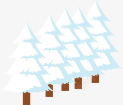 松树冬天挂雪矢量图素材