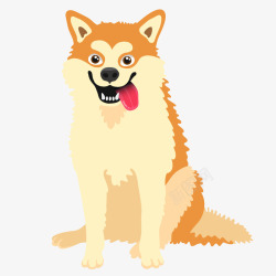 张牙张牙咧嘴的黄毛卡通狗高清图片