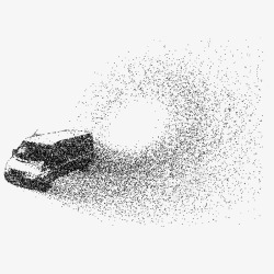 运动跑车免抠黑色砂砾粒子汽车元素矢量图高清图片
