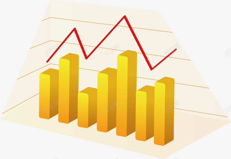 PPT三维折线条形图png免抠素材_新图网 https://ixintu.com PPT设计 三维折线 条形图