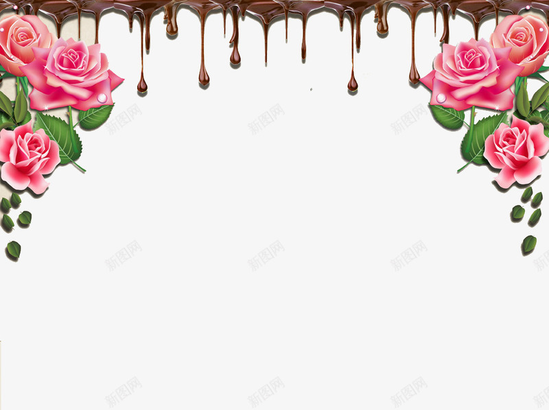 巧克力玫瑰花png免抠素材_新图网 https://ixintu.com 巧克力 情人节素材 玫瑰花 背景装饰图案