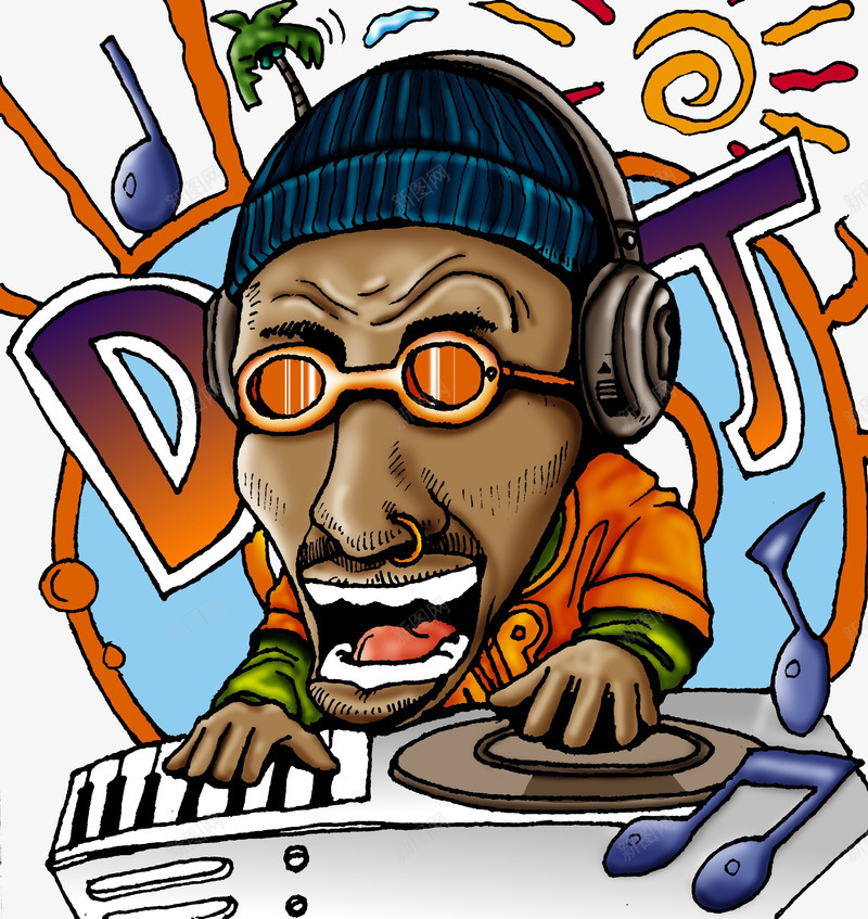 卡通DJ人物png免抠素材_新图网 https://ixintu.com PNG dj男 人物 其他 创意 动漫 动画 插画 漫画 漫画人物 潮流 音乐